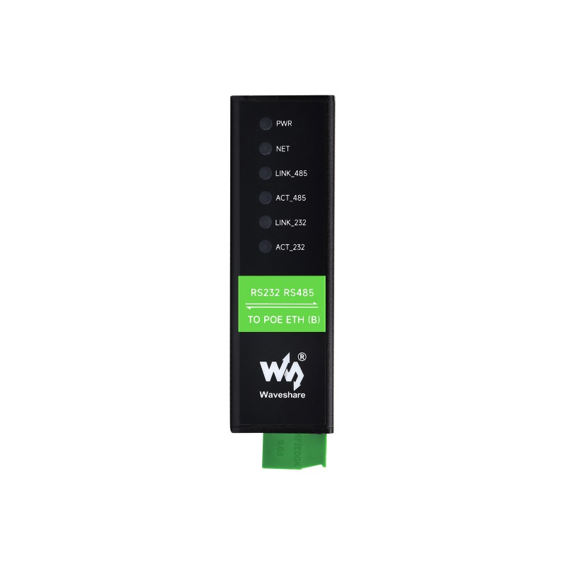 Waveshare RS232 RS485 to RJ45 Ethernet Serial Server, PoE