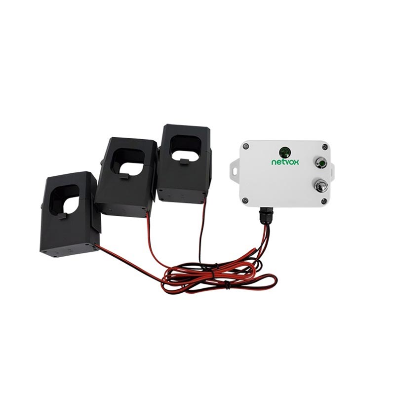 Netvox R718NL363 Wireless Light Sensor and 3-Phase Current Meter with 3 x 630A Clamp-On CT