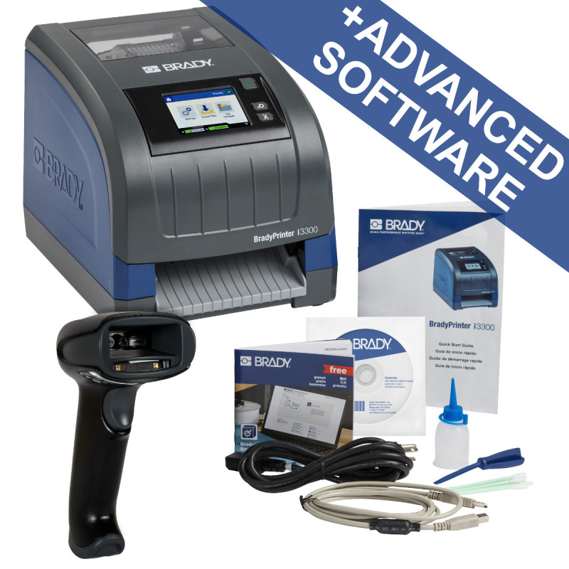 i3300 Industrial Label Printer-EU with Barcode Reader and Brady Workstation Scan & Print Suite