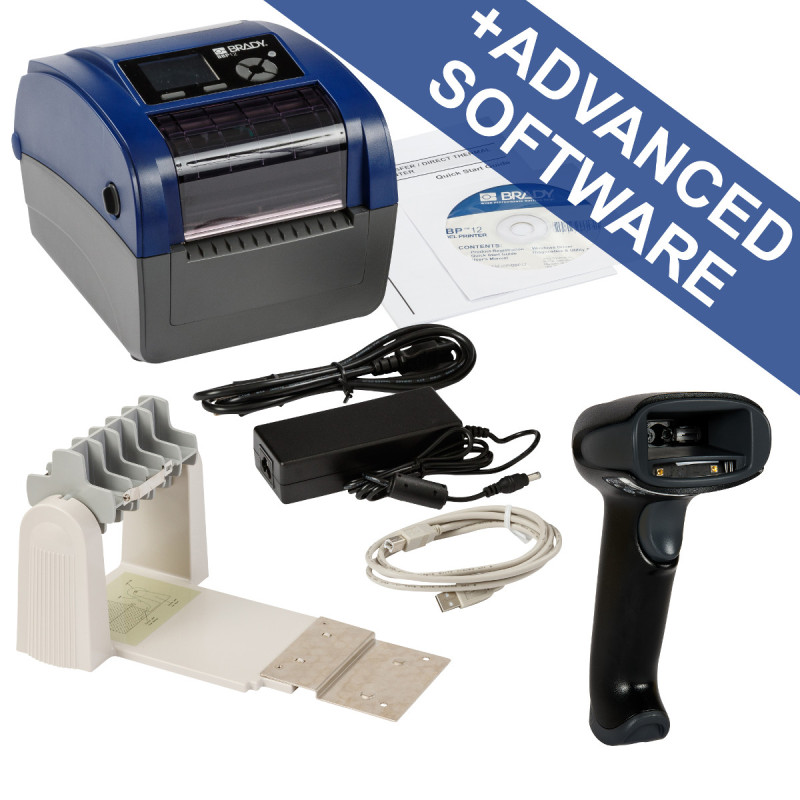 BBP12 Label printer 300 dpi - EU with Unwinder, Barcode Reader and Brady Workstation Scan & Print Suite