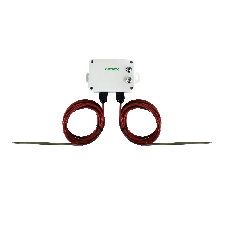 Netvox R718B221 LoRaWAN Wireless 2-Gang Temperature Sensor - PT1000 Needle Probe